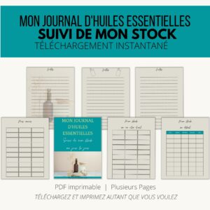 Fiche téléchargeable – Mon journal d'huiles essentielles : suivi de mon stock au jour le jour