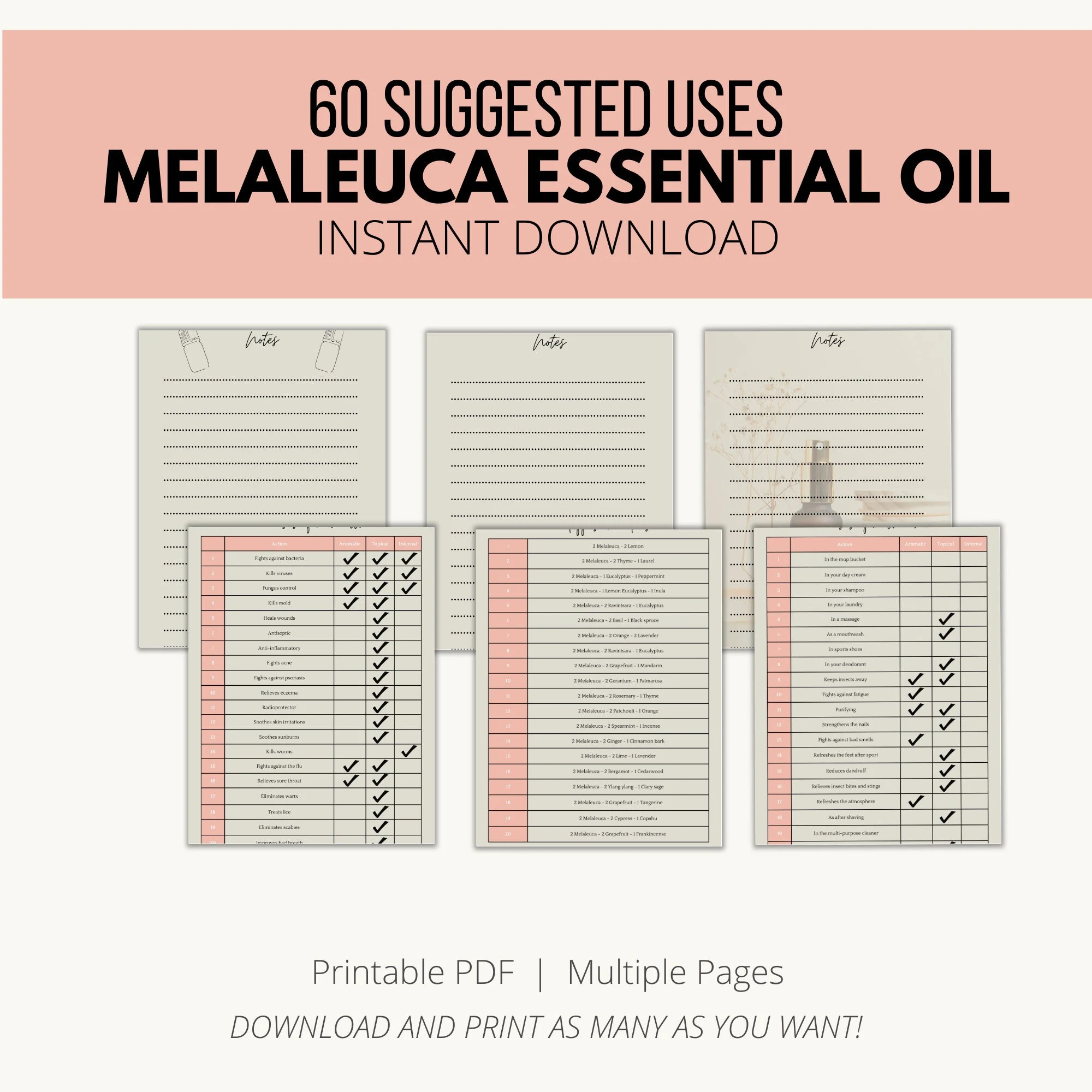 Downloadable file - 60 uses for melaleuca essential oil