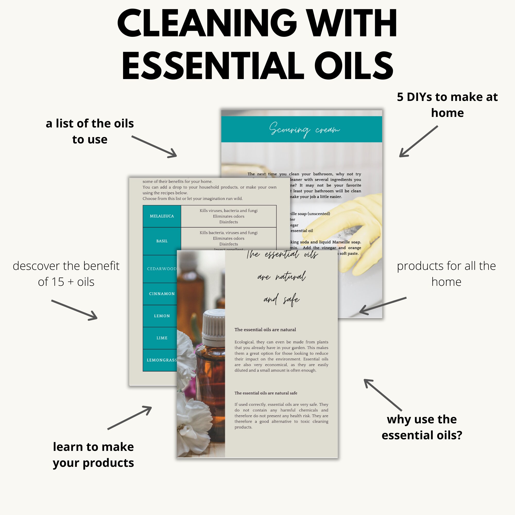 E-book Cleaning with essential oils : learn how to make your own DIYs cleaning products – Image 3