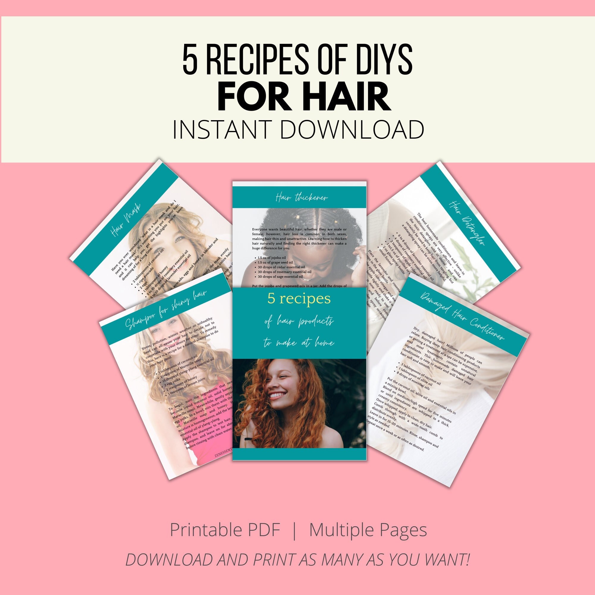 Downloadable file - 5 hair DIYs