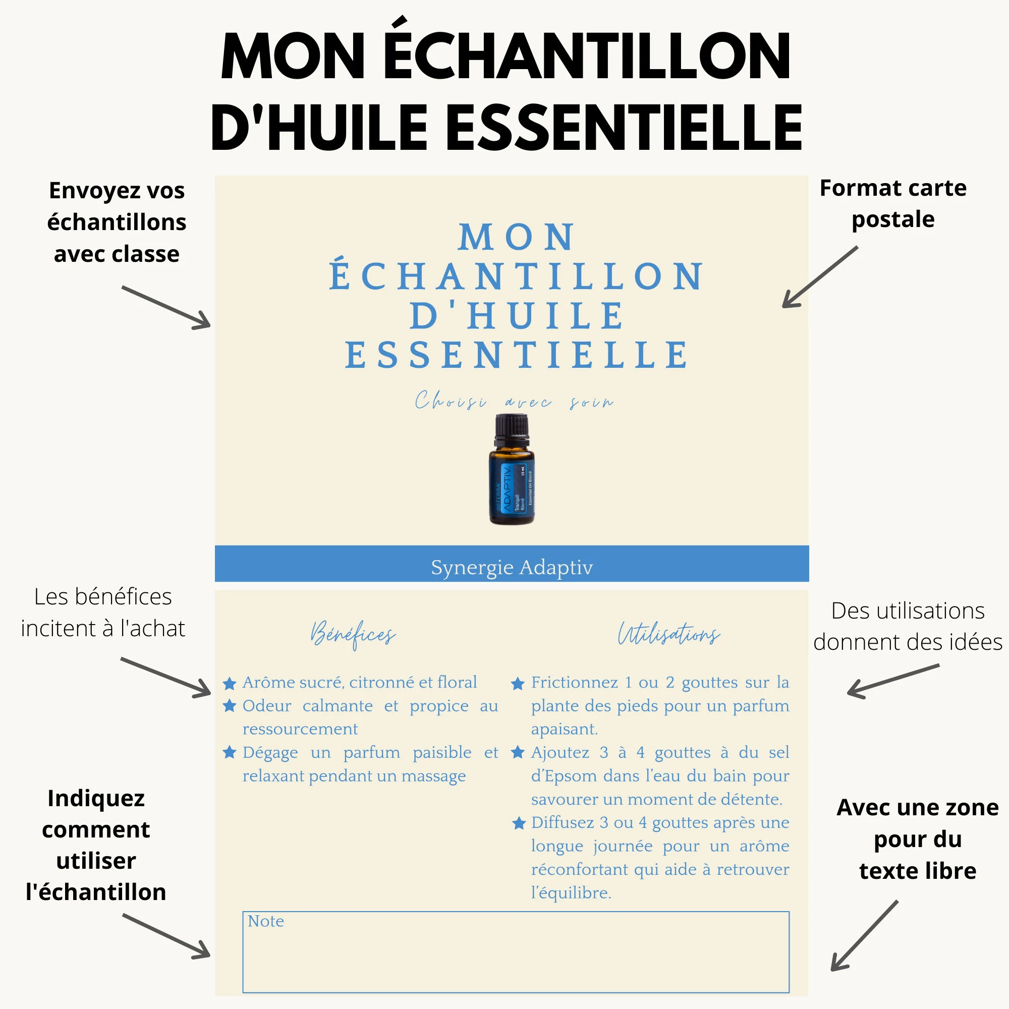 Fiche téléchargeable - carte d'échantillon huile essentielle Adaptiv – Image 2