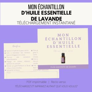 Fiche téléchargeable - carte d'échantillon huile essentielle lavande
