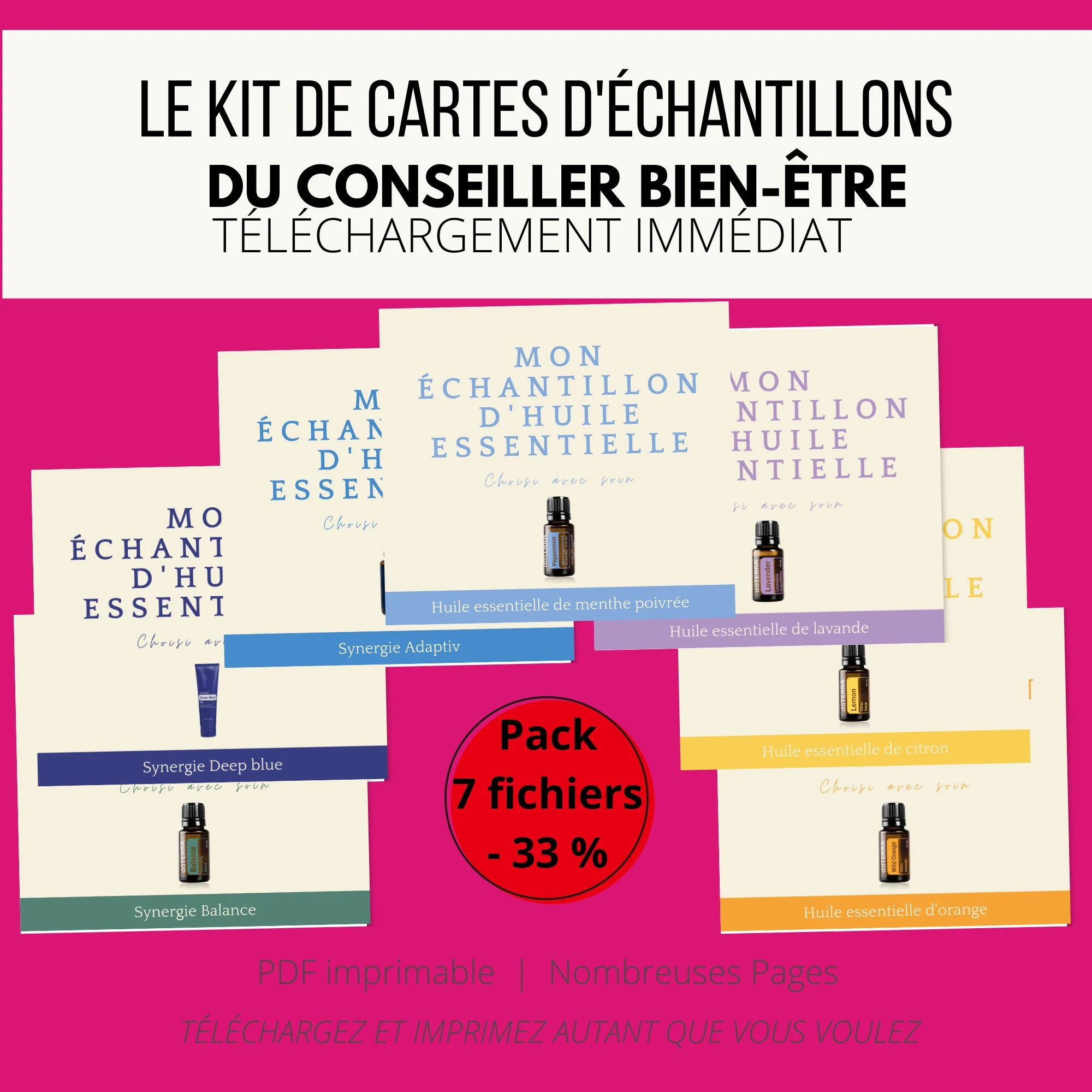 Fiche téléchargeable - kit de cartes d'échantillons huiles essentielles