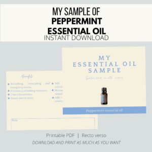 Downloadable sample card peppermint essential oil