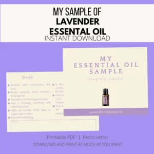 Downloadable sample card - lavender essential oil